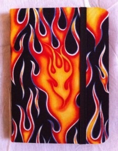 Flaming Kindle Cover, closed